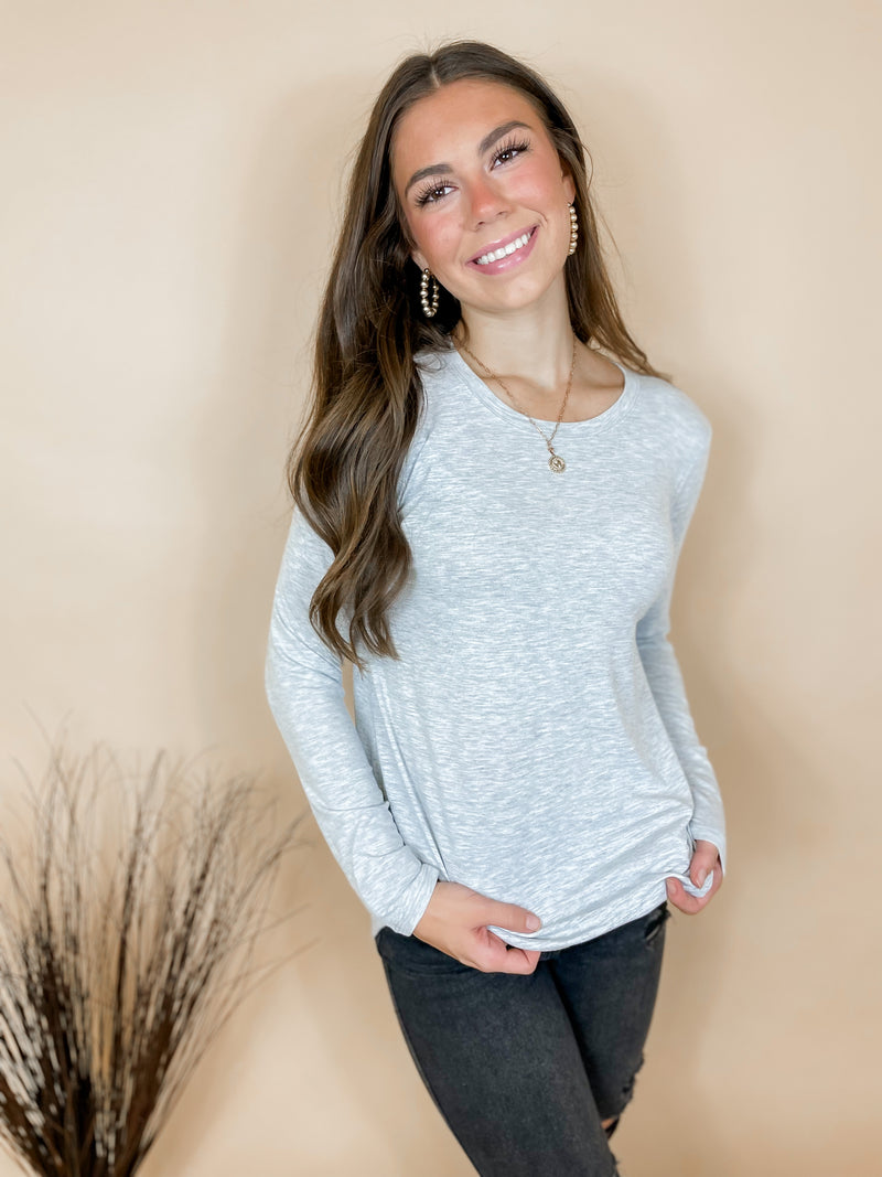 Just Perfect Top- Heather Grey
