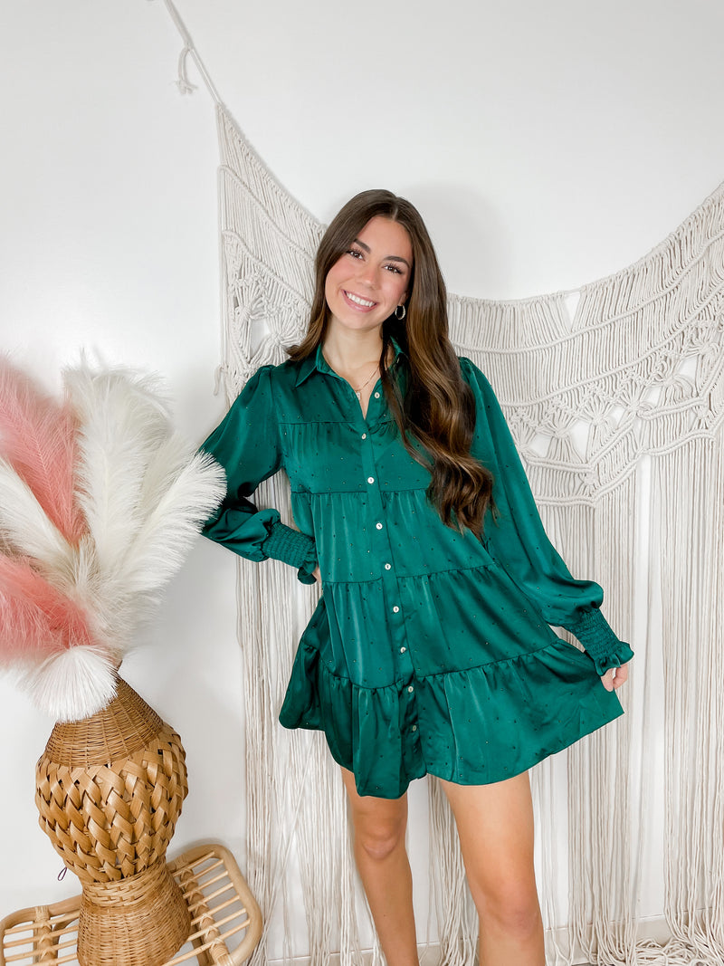 Holiday Vibes Dress- Green