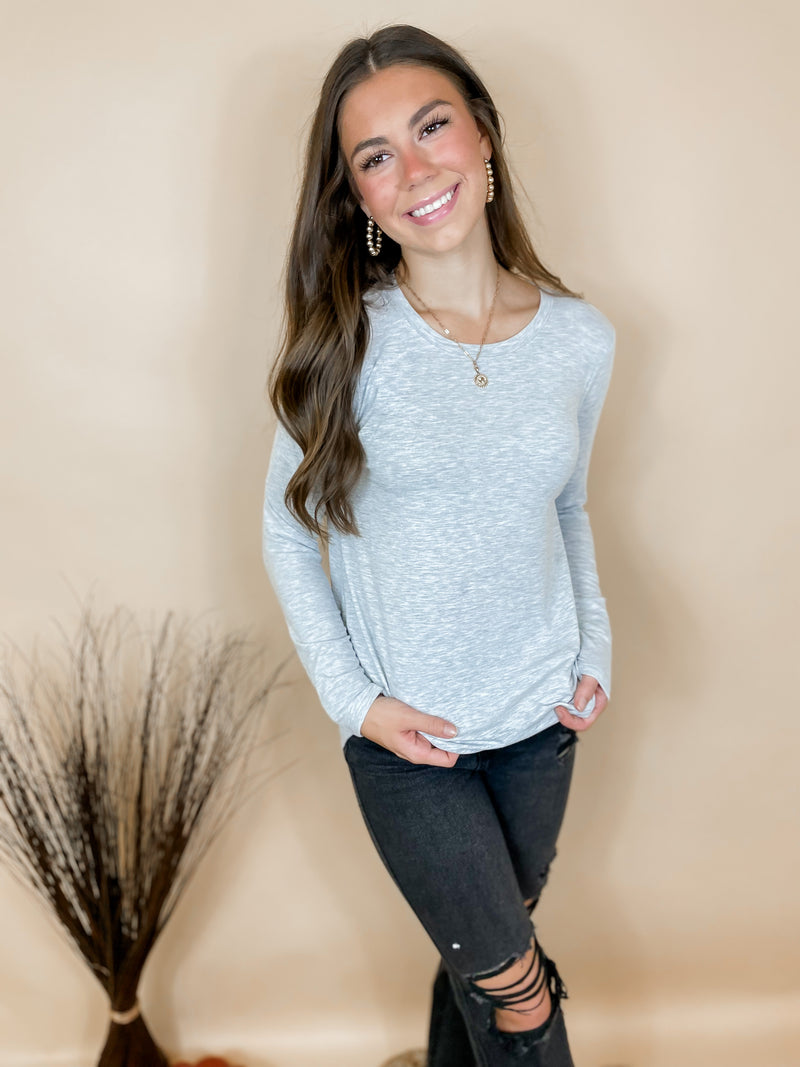 Just Perfect Top- Heather Grey