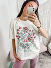 Bloom With Grace Graphic Tee- Cream