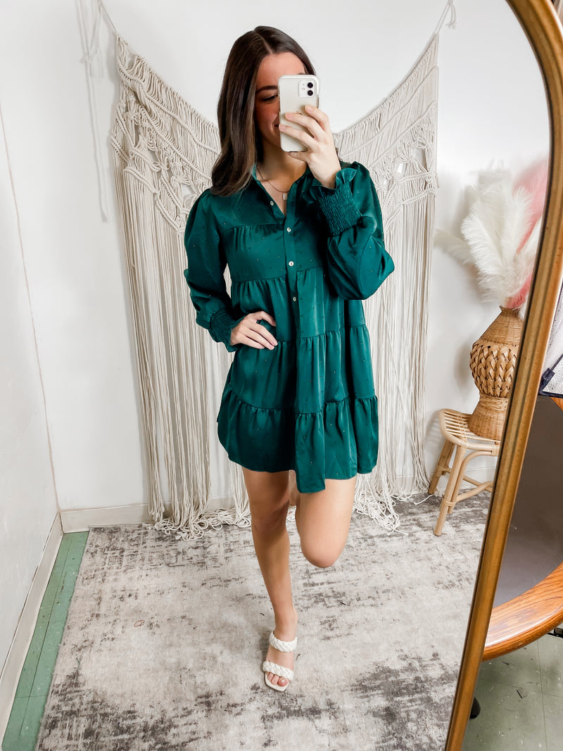 Holiday Vibes Dress- Green