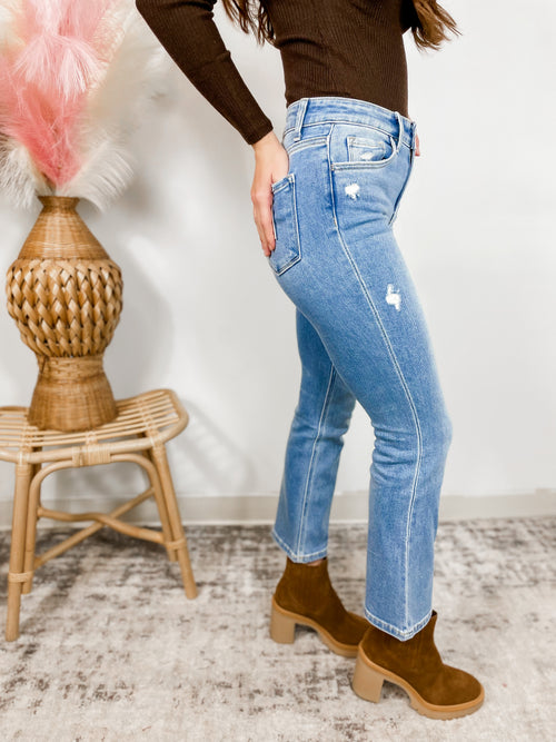 Nora Ray High Rise Crop Flare Jean