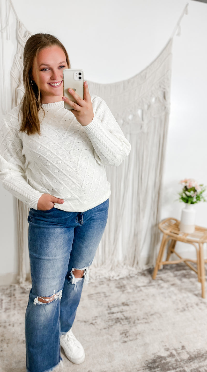 Pretty Basics Sweater- Ivory