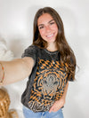 Wild Tiger Graphic Tee- Washed Black