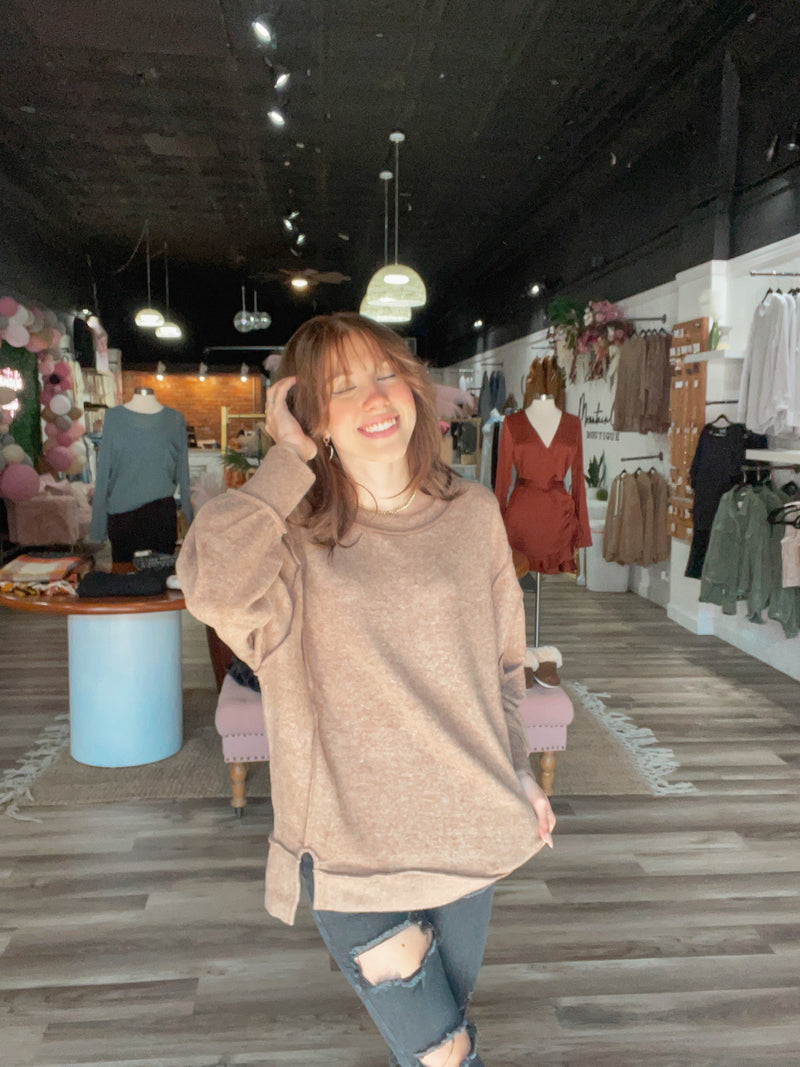 Cozy Oversized Sweater- Mocha