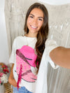 Western Sequin Patch Graphic Tee- Off White